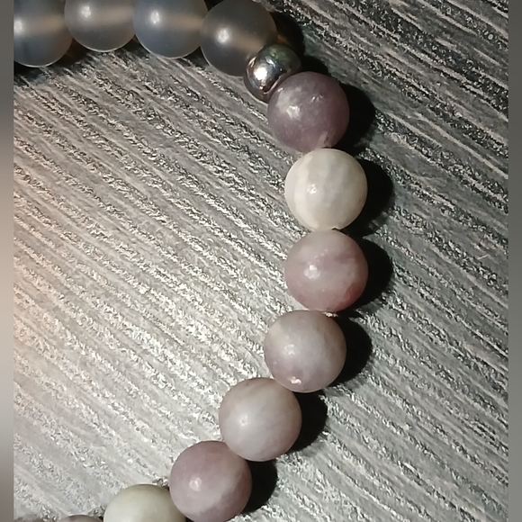 Amethyst & Natural Stone Beaded Bracelet - Designer Six N Stone - Picture 8 of 13